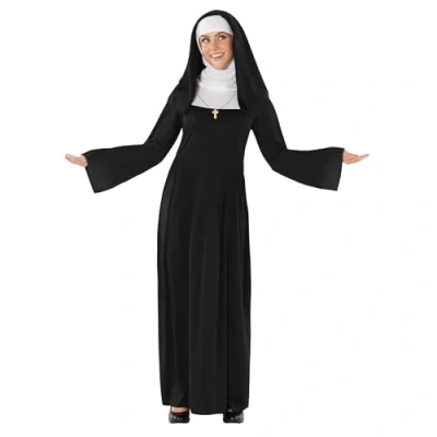 Image of Fun Shack Female Nun Costume, Nuns Fancy Dress Outfit Women, Costumes for Accessories Medium