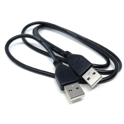Image of 1m USB to 2.0 24AWG A (Male Male) High Speed Data Transfer Lead Cable 3.3ft Black