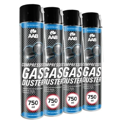 Image of 4 x AABCOOLING Compressed Gas Duster 750ml Air for Cleaning Computer, Keyboard, Other Office Equipment, Laptop Cleaner, PC Kit, Duster, Can of Air, Aerosol Canned