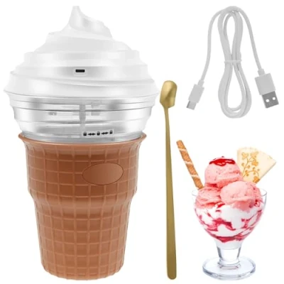 Image of Kids Ice Cream Maker with Rapid Freeze Technology Make, Homemade in Minutes 30 Recipes, Personal Maker, Mini Frozen Dessert for Gelato Sorbet Yogurt