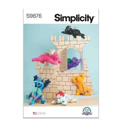 Image of SIMPLICITY SS9876OS Plush Dinosaurs and Dragons by Carla Reiss Design OS (ONE Size)