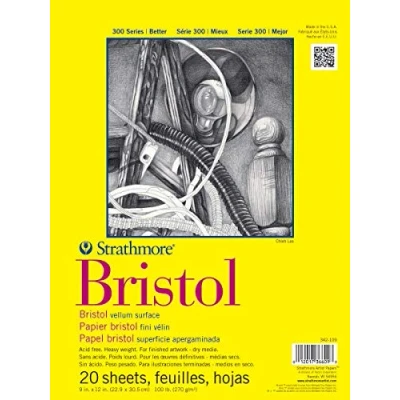 Image of Strathmore Bristol Vellum Paper Pad 9&quot;X12&quot; 20 Sheets