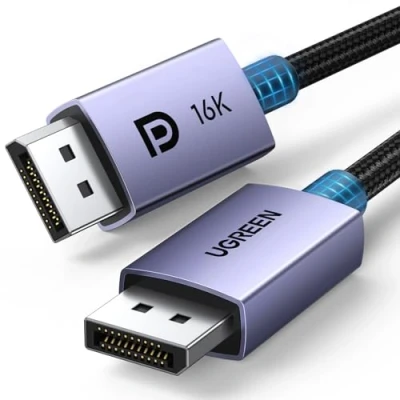 Image of UGREEN 16K DisplayPort Cable 9.9FT 240Hz DP 2.1 to Lead 16K@30Hz 8K@240Hz 4K@240Hz HDR DSC 1.2a MST FreeSync G Sync HDCP 2.2 Display Port Cord for TV PC Video Card Monitor (3M)