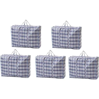 Image of 5 PACK Strong Extra large Jumbo Storage Laundry zipped bag Reusable (100 X 60 28)