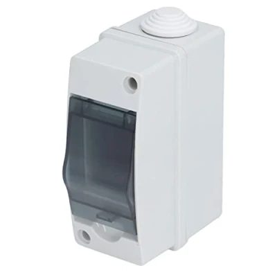Image of 2 Way Distribution Protection Box, IP66 Din Rail Enclosure Waterproof Outdoor Junction Box for Indoor Wall Circuit Breaker, 4.9 x 2.2 3.5in