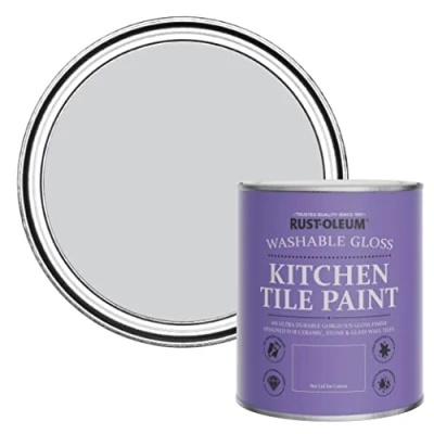 Image of Rust Oleum Purple Water Resistant Kitchen Tile Paint in Gloss Finish Lilac Rhapsody 750ml