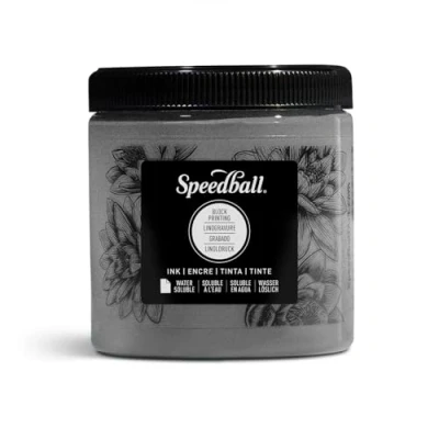Image of Speedball 8oz Water Soluble Block Ink Pewter, For Printing, Lino Screen Artists Kit