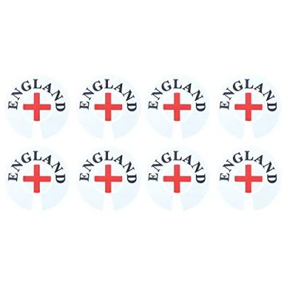 Image of Acclaim Jumbo 6 cm England White Black Red Lawn Bowls Identification Stickers Markers 2 Full Sets Of 4 Self Adhesive