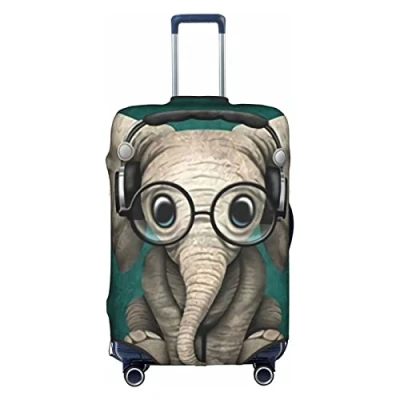 Image of Grey Zen Stones Picture Washable Elastic Luggage Protector suitcase Cover, Gray Elephant, XL : suitable for 29 32in