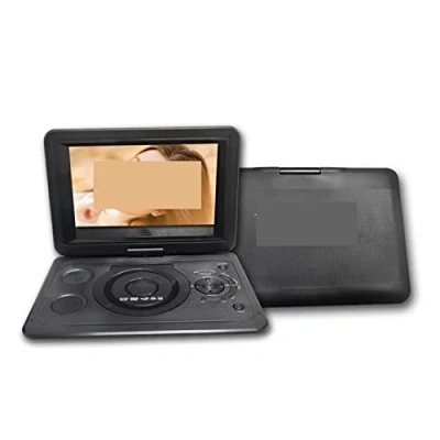 Image of AULYTE HD Portable Rotating Screen Smart TV VCD DVD Player SD Card USB Video With Rechargeable Battery (Color : Nero, Size 1)