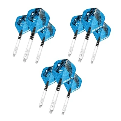 Image of RED DRAGON Peter Wright Snakebite Ionic Blue Flight and Stem Combo Pack