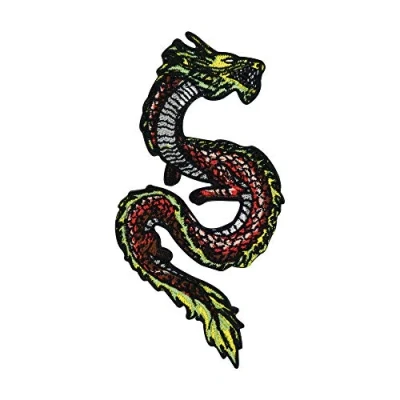 Image of Red Yellow Dragon Iron On Patch Patches, Dragons Patches for Boys, Men, Finally Home