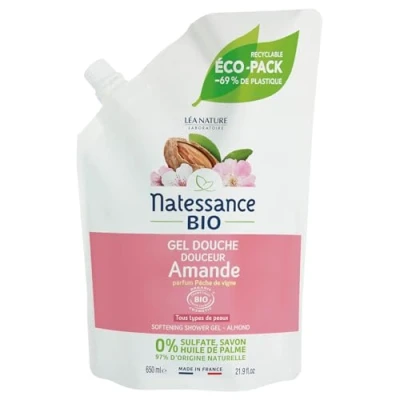 Image of Natessance Shower Gel Softening Almond Organic Refill 650ml