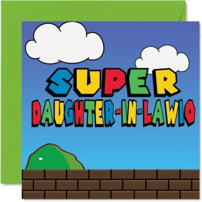Image of Birthday Cards for Daughter in Law Super Lawio Funny Happy Card from Mother Father Law, 145mm x Video Game Gamer Greeting