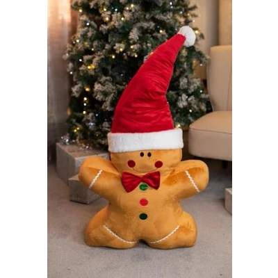 Image of Marco Paul Christmas Large Gingerbread Man Ornament, Decorations Home Decor, Novelty Xmas Fun Plushie Decoration 127x62x27