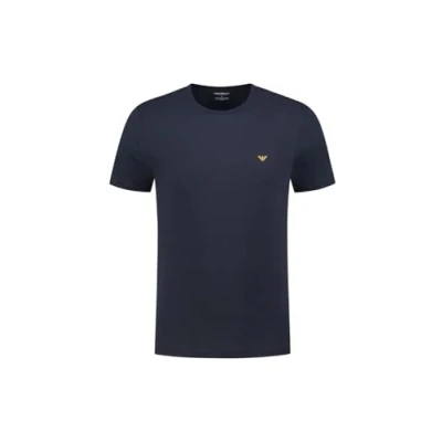 Image of Emporio Armani Men&#039;s 2 pack Pure Cotton Crew Neck T shirt Shirt, Black Black, S UK