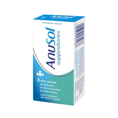 Image of Anusol, Suppositories Treatment for Haemorrhoids Shrinks Piles Relieves Discomfort and Soothes Itching, 12
