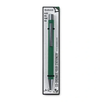 Image of IF Bookaroo Pen, soft touch, colour coated pen with black ink FOREST GREEN