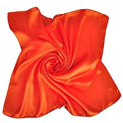 Image of Large Square Plain Nautical Head Neck Scarf Wrap 21 Colours (Orange)