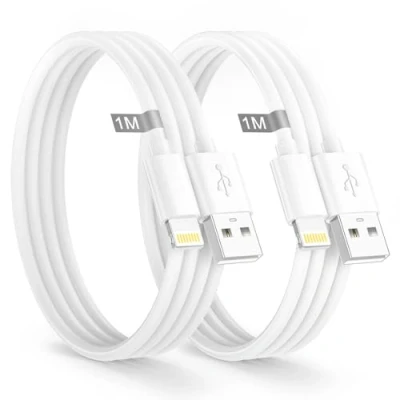 Image of iPhone Charger Cable 1M 2Pack, Lightning 1M[Apple MFi Certified], Fast Charging USB Wire Lead for Apple 14 13 12 11 Pro Max/X/XS/XR/8/7/6/SE/iPad