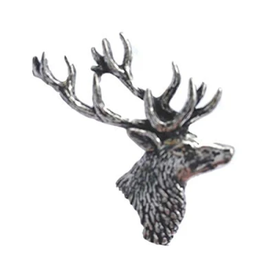 Image of Emblems Gifts Stags Head Badge Hand Made in UK Pewter