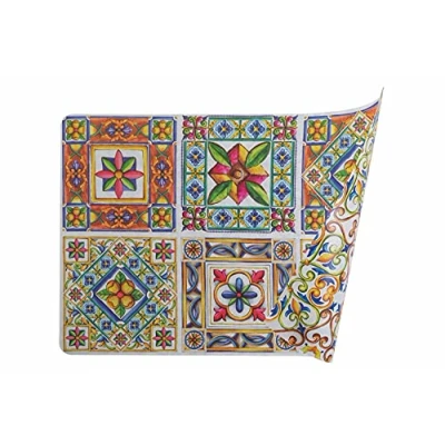 Image of Villa d&#039;Este Home Tivoli Set of 6 Coastal Reversible Rectangular Placemat