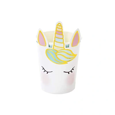 Image of Talking Tables FACE Party Decorations Kids Birthday Partyware Tableware Unicorns Paper Cup (8Pk), Unicorncups