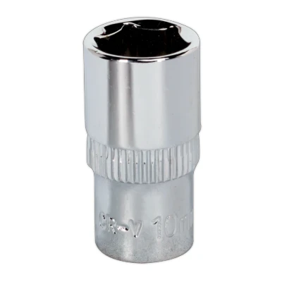 Image of Sealey Premier WallDrive® Socket 10mm 1/4&quot;Sq Drive Fully Polished