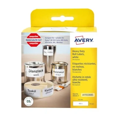 Image of Avery Zweckform A1933085 1 Roll Labels 19 x 64 mm/450 White