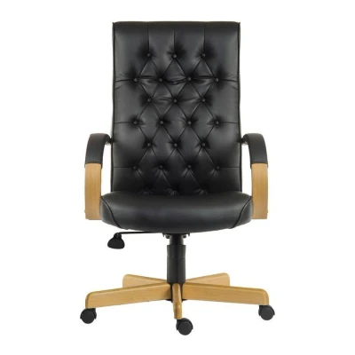 Image of TEKNIK Warwick Bonded leather Reclining Executive Chair Black