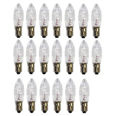 Image of ShuoHui Pack of 20 E10 Halogen Tapered Candle Top Replacement Light Bulb Fairy Lights Voltage 34 V 3 W 3000 K