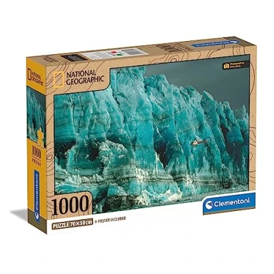 Image of Clementoni 39731 Puzzle National Geographic Hubbard Glacier Jigsaw 1000 Pieces, For Adults Made In Italy