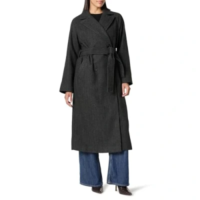 Image of The Drop Jessy Elongated Overcoat Coats, Grey Herringbone, XL