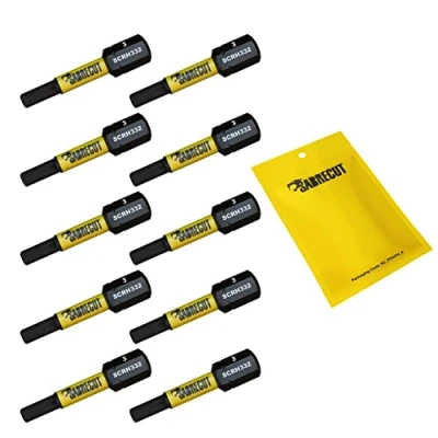 Image of 10 x SabreCut SCRH332_10 32mm H3 Hex Magnetic Impact Screwdriver Driver Bits Set Single Ended Heavy Duty Compatible with Dewalt Milwaukee Bosch Makita and Others