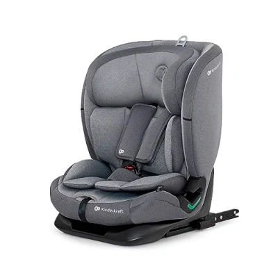 Image of Kinderkraft ONETO3 I Size Child Car Seat, Base with Isofix, Top Tether, Reclining for Toddlers &amp; Infant, Group 1/2/3, Up to 12 Years, Safety Certificate ECE R44/04, 9 36 kg, Gray