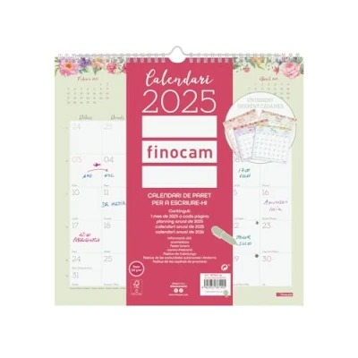 Image of Finocam Calendar Wall Design 2025 Month View January December (12 months) Catalan