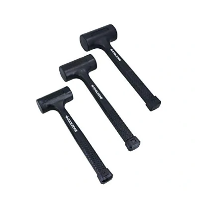 Image of 3pc Rubber Dead Blow Hammer Set Hammers Mallets 1lb 2lb 3lb Shot Loaded