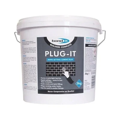 Image of Bond IT 5kg Plug Cement Based Rapid Setting Cracks Leak Joint Tub Bucket Basement Foundation Watertight Sealing Mortar