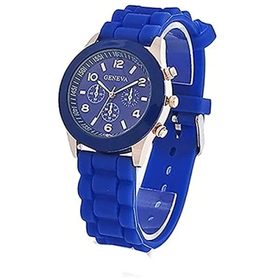 Image of Regal Silicone Jelly Geneva Analogue Quartz Wrist Watch Men Woman Blue