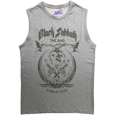 Image of Black Sabbath The End Mushroom Cloud Unisex Adult Cotton Tank Top (XL) (Grey), grey, XL