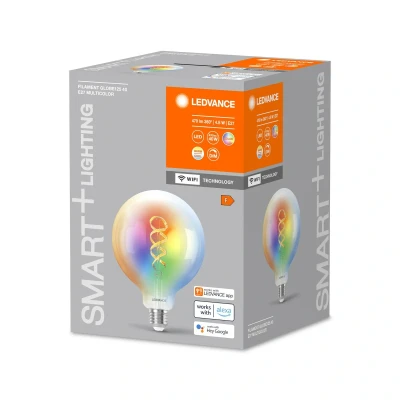 Image of LEDVANCE Smart WiFi G60D 6W/827 230V FIL RGBW E27 4X1 LEDV, Lead Free Glass, 4.8 W