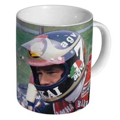 Image of Green Listing LTD Barry Sheene Superbike MotoGP Legend Mug Helmet Ceramic 11oz Tea Coffee Mug/Cup
