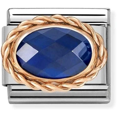 Image of Nomination Framed Blue Crystal Oval Charm