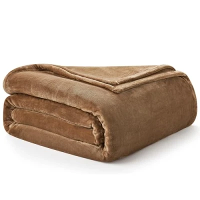 Image of EHEYCIGA Fleece Blanket Camel Throws for Sofas Fluffy Warm Soft Bed Settees Armchairs, Fit All Season, Single, 130x165cm