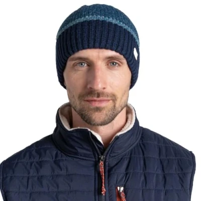 Image of Craghoppers Mens Forster Winter Ribbed Beanie Hat Blue Navy
