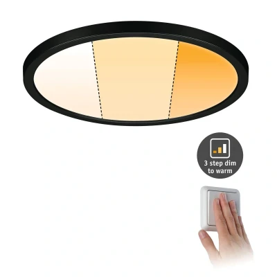Image of Paulmann Areo Panel dimtowarm round black Ø23cm
