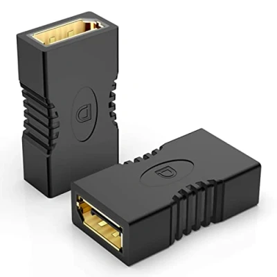 Image of J&amp;D DisplayPort Coupler Adapters, 2 Pack Gold Plated 4K DP Female to Extender, Support 3D Ethernet