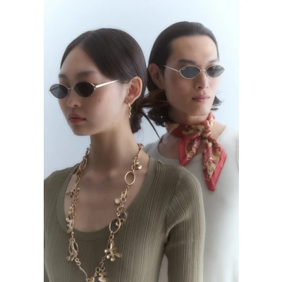 Image of Ray Ban Unisex RB3757 KAI 921387 Sunglasses Metal Gold Grey Round Normal