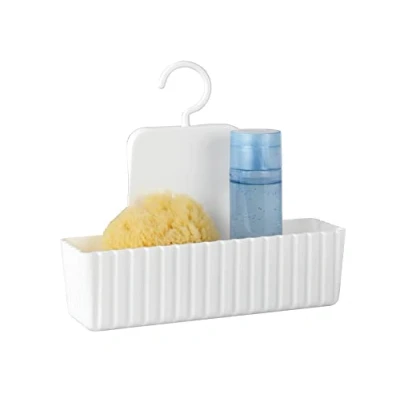 Image of WENKO Shower Caddy, Polypropylene, White, 22.5 x 8 25.3 cm