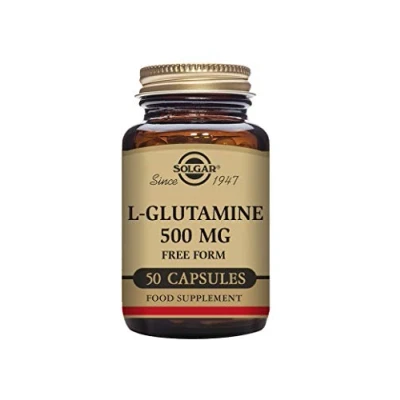Image of Solgar L Glutamine 500 mg Vegetable Capsules Pack of 50 Fuel For Muscles Supports An Active Healthy Lifestyle Vegan and Gluten Free